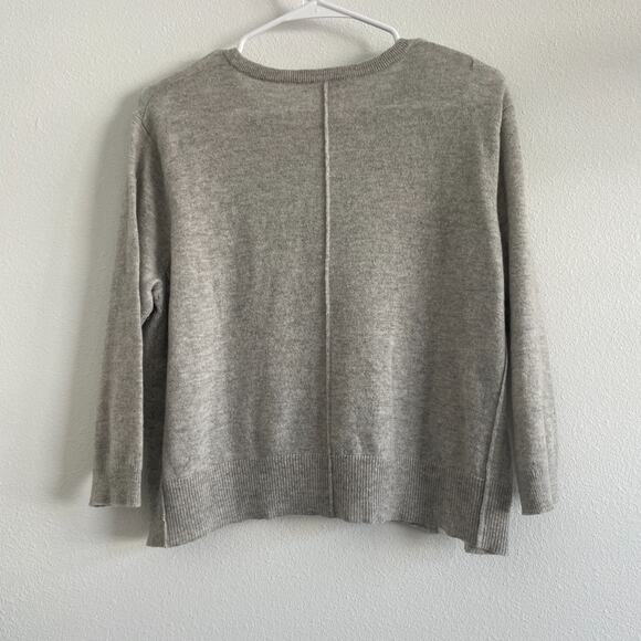 Autumn Cashmere Sweater Women XS Gray Cropped Boxy Knit Classic Casual Minimal - Picture 2 of 8